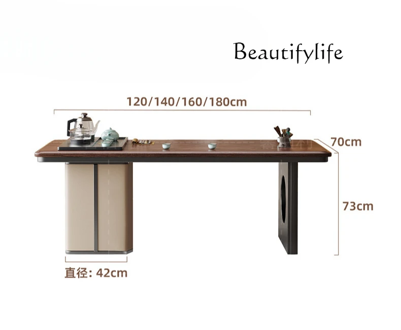 Japanese-style medieval style solid wood tea table and chair combination household tea table office integrated table