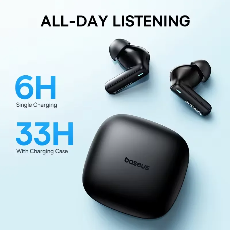 Baseus Bowie E19 Wireless Earphones Bluetooth 5.3 Big Bass 12mm Drivers IPX5 Waterproof Earbuds 33Hrs Battery Life Headphones image 5