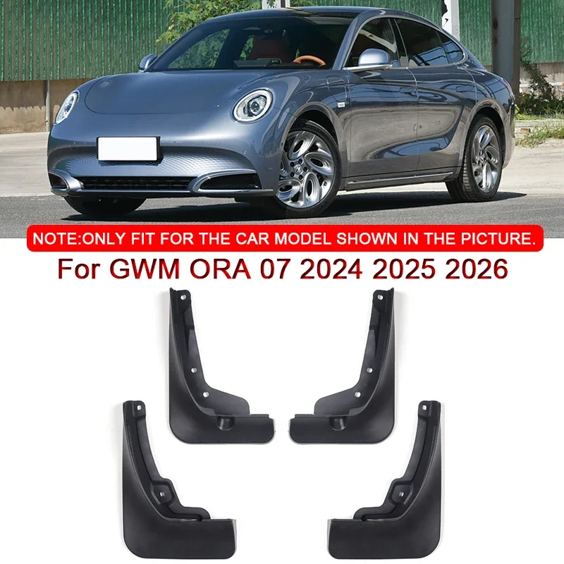 

For GWM ORA 07 2024 2025 2026 Car Styling ABS Car Mud Flaps Splash Guard Mudguards MudFlaps Front Rear Fender Auto Accessories