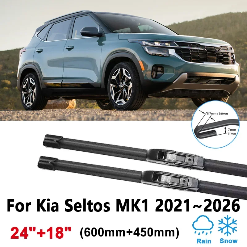 

Щетки стеклоочистителя 24"+18" для Kia Seltos 2023, 2021-2026 гг. — передние дворники для очистки лобового стекла, автоаксессуары