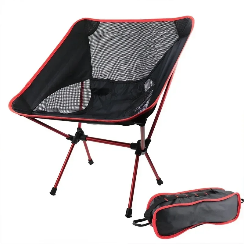 Przenośne aluminiowe krzesła składane na zewnątrz Przenośne składane krzesła Leniwy fotel Camping Moon Chair Camping