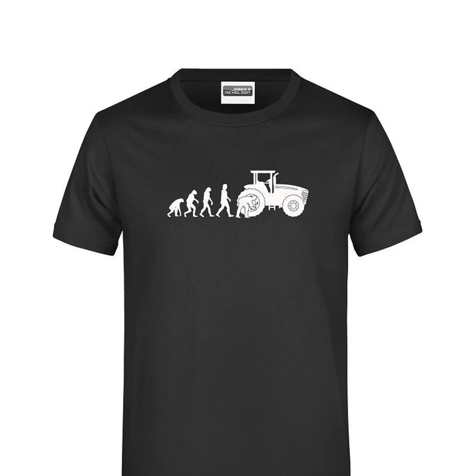 T-shirt décontracté en coton pour mécanicien de tracteurs, motif évolution amusant, idéal pour les agriculteurs et les passionnés de machines agricoles, style vintage délavé