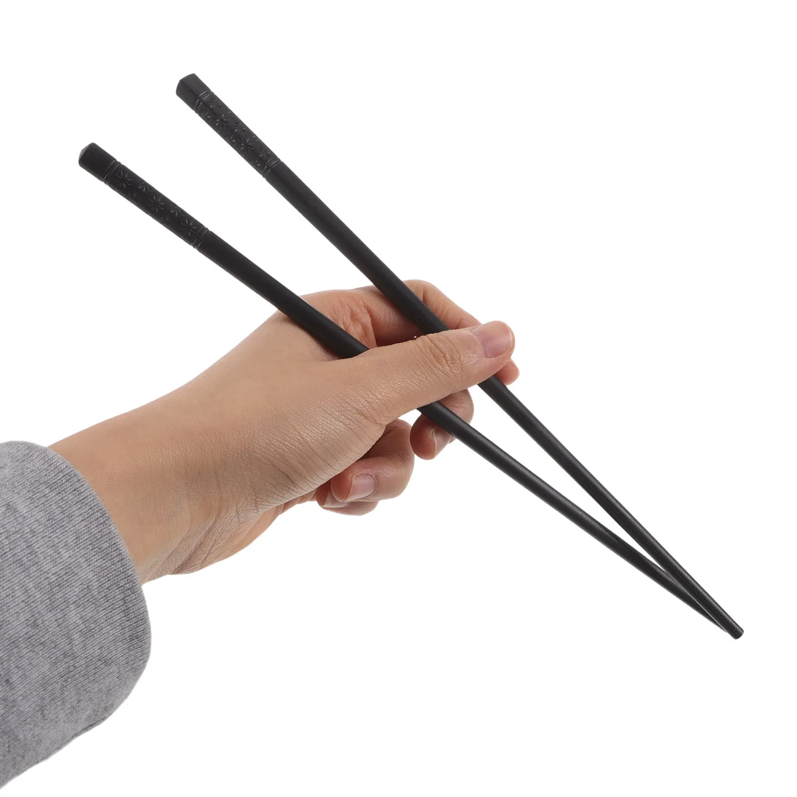 

10Pairs Chopsticks Black Reusable Fiberglass 24Cm Smooth Dinnerware Set for Sashimi Hot Pot Asian Restaurant Style Eating