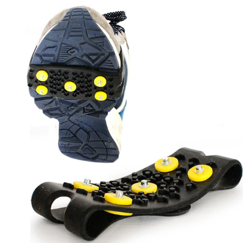 

2pcs 5-Stud Snow Ice Claw Climbing Anti Slip Spikes Grips Crampon Cleats Sport Shoes Cover for Women Men Boots Cover Size 35-43