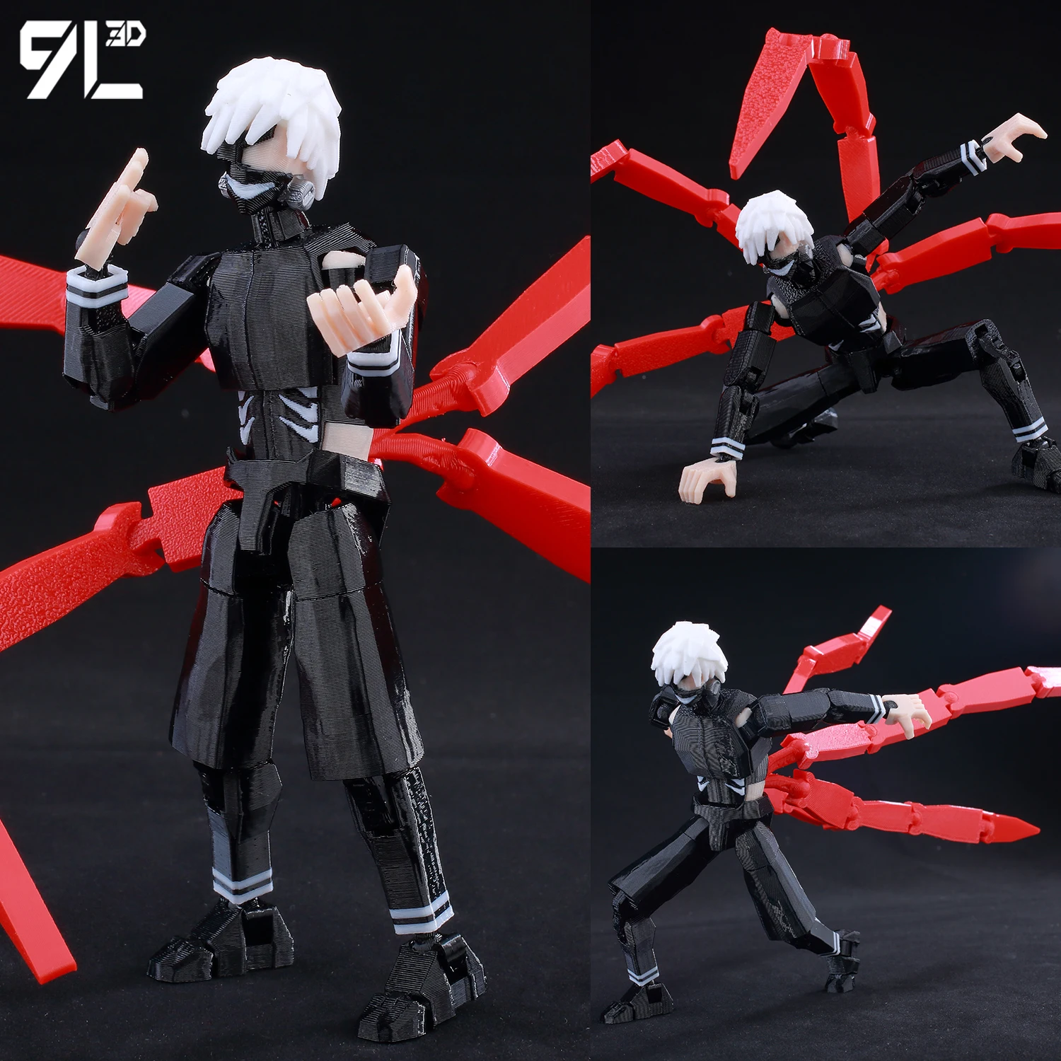 9L3D Tokyo Ghoul Kaneki Ken Action Figure Poseable Model Printing