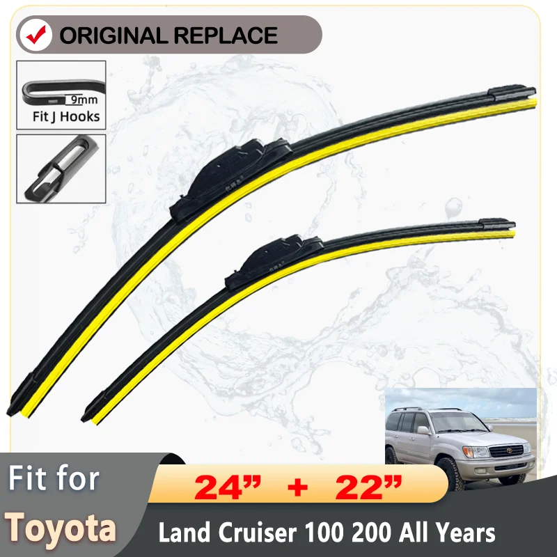 For Toyota Land Cruiser 100 200 All Years Front Wiper Blades Brushes Cutter Accessories U J Hook