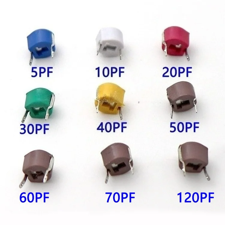 5-120PF Variable Capacitor Kit 45Pcs 9 Values 5Pcs Each JML06 Trimmer for DIY Projects