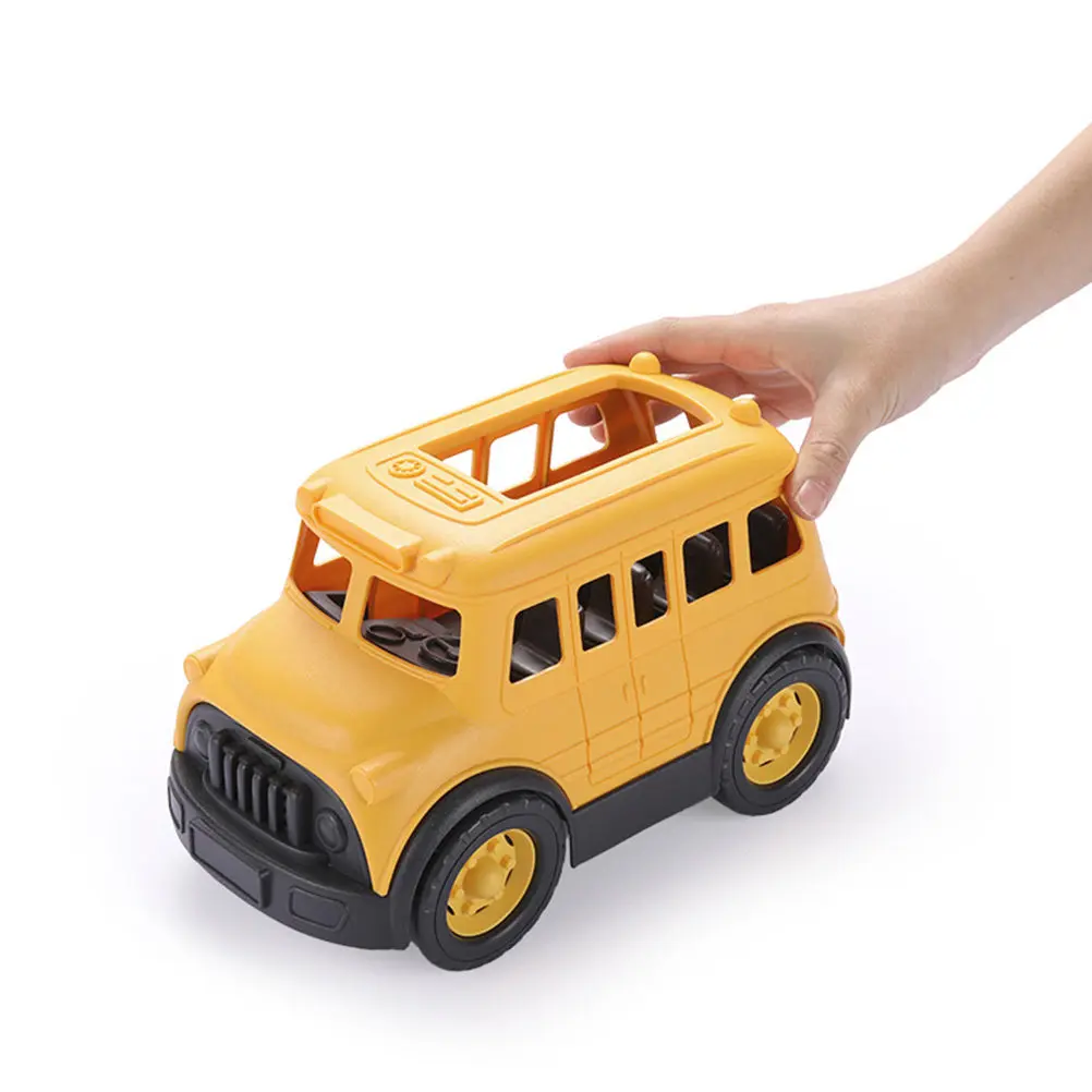 

Creative School Bus Car Plaything Bright Colors Smooth Surface Lightweight Educational Vehicle for Kids Fun Indoor Outdoor