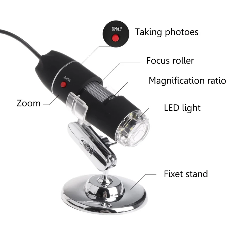 1600X Digital Magnifier 8 LED Handheld for Galaxy for Mac Androi