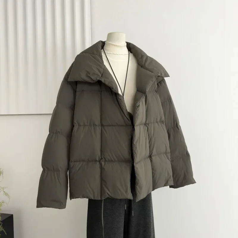 New Winter Stand-up Neck Cotton Clothes Women's 2025 Fashion Loose Small Short Design Thickened Warm Jacket
