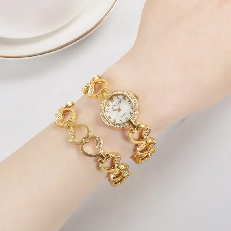 

2024 Fashion Bracelet Watch Set Women'S Individual Alloy Quartz Watches Full Diamond Luxury Watch Durable Watches Reloj 시계