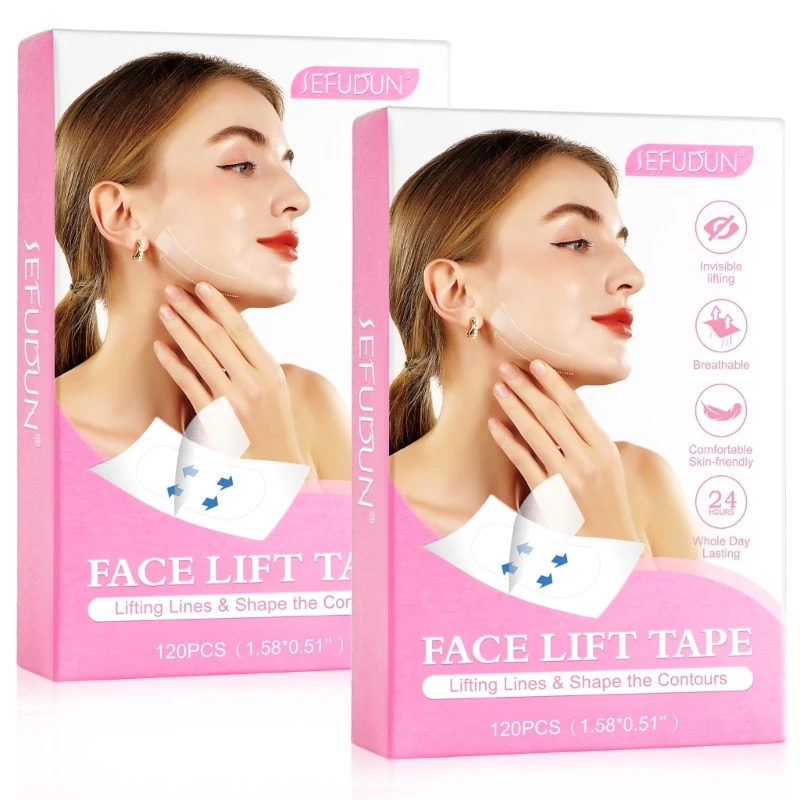 120pcs Face Lift Tape Invisible Facelift Tape for Face Invisible  Makeup Face Lift Tools for Hide Double Chin