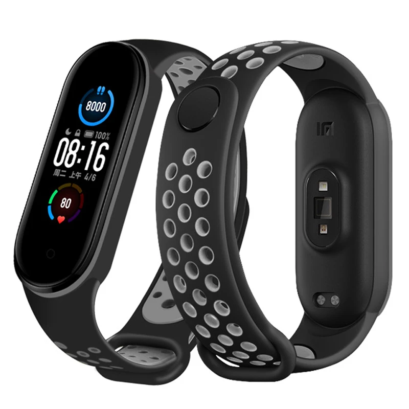 Silicone Strap for Xiaomi Mi Band 7, 6, Replacement Wristband, Wrist Bracelet, for Miband M5, M6, M7 Water-proof and Breathable