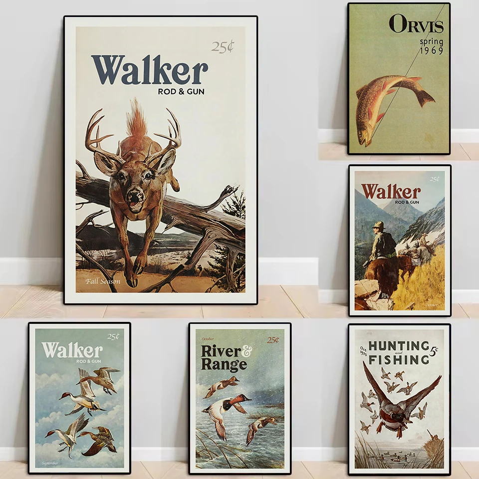 Hunting Outdoor Decor - Retro vida selvagem ao ar livre