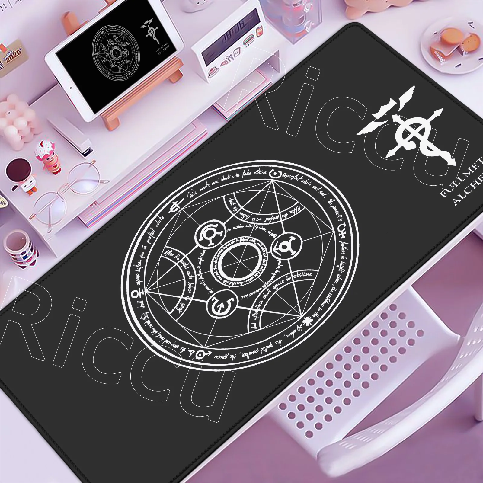 

New Anime Wallpaper Fullmetal Alchemist Mousepad Pad Game Large Desk Mat Keyboard Non-slip Rubber Carpet Pc Accessories Mousepad