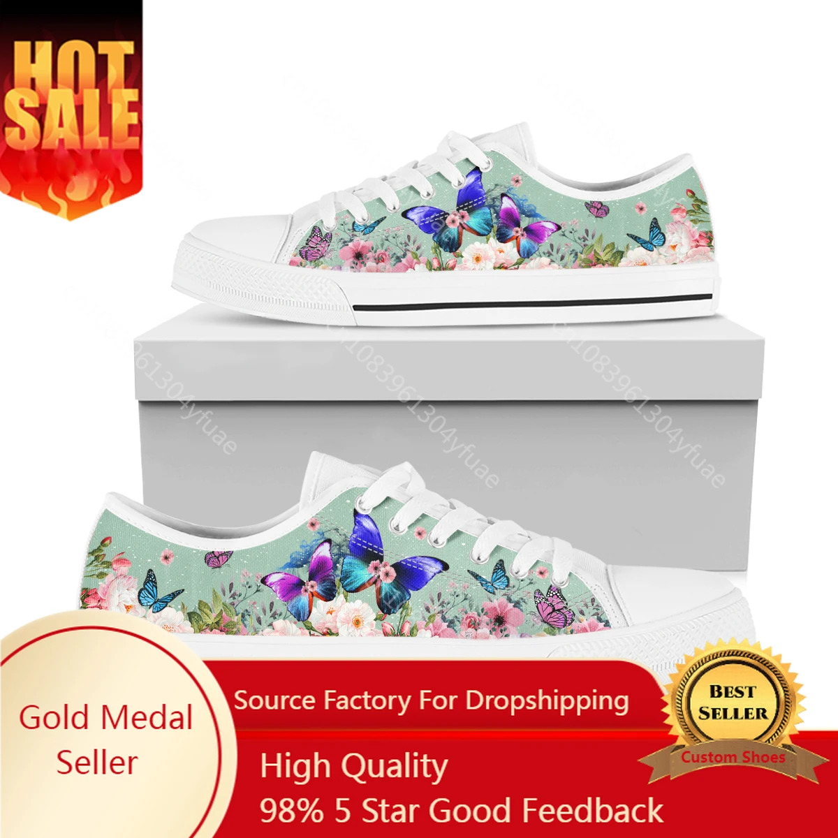 

Women Shoes Summer New Purple Butterfly Breathable Board Shoes Casual Shoes Canvas Lace Up Low Top Women's Shoe