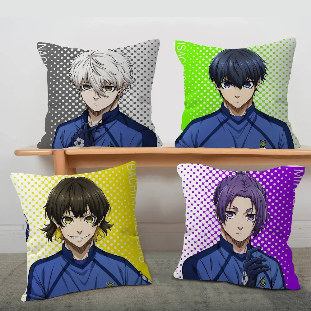 Anime Blue Lock Cushion Cover Inches Farmhouse Decor Home Throw Pillow Covers for Couch Decorations