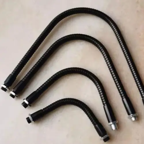 카말 블랙 M10 수 커넥터, LED 구스 넥, 유연한 금속 호스 튜브, 너트 포함, 소프트 파이프, 사문석 튜브, DIY, 직경 10mm, 2 개 