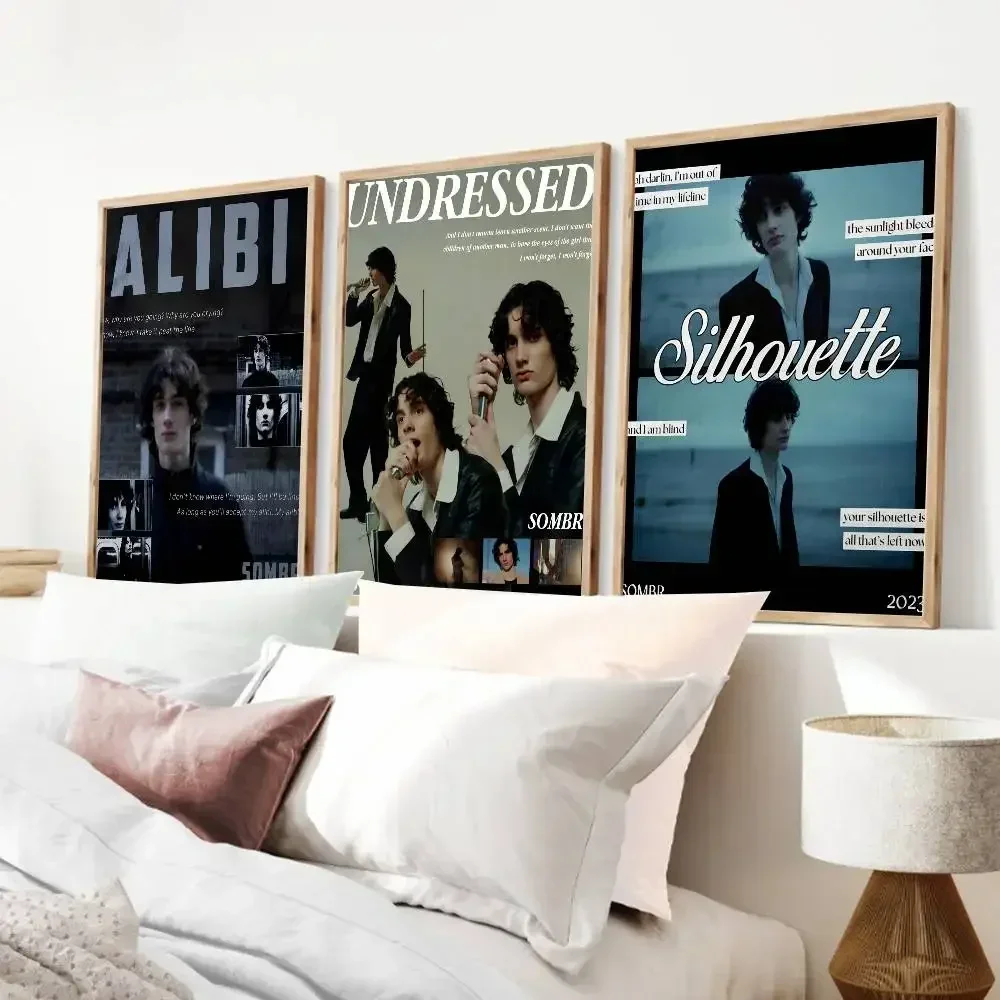 Hot Indie Singer Sombr Back To Friends Aesthetic Music Lyrics Poster Print For Bedroom Home Decor Cartoon Movie Wall Art HD