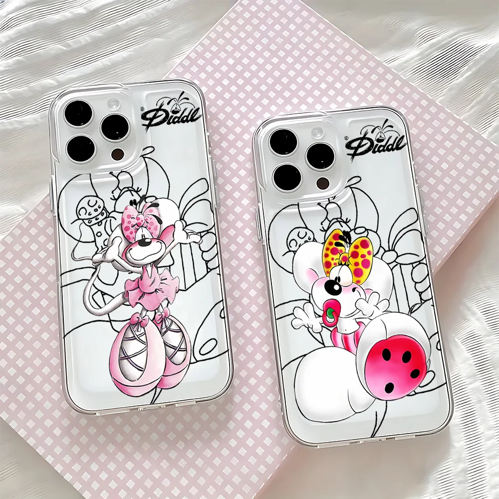 Funda de teléfono con dibujos animados de Diddls Mouses para iPhone 17 16 16e 15 14 13 12 11 Mini Pro Max X XR XSMax 7 8 Air Plus, funda trasera transparente