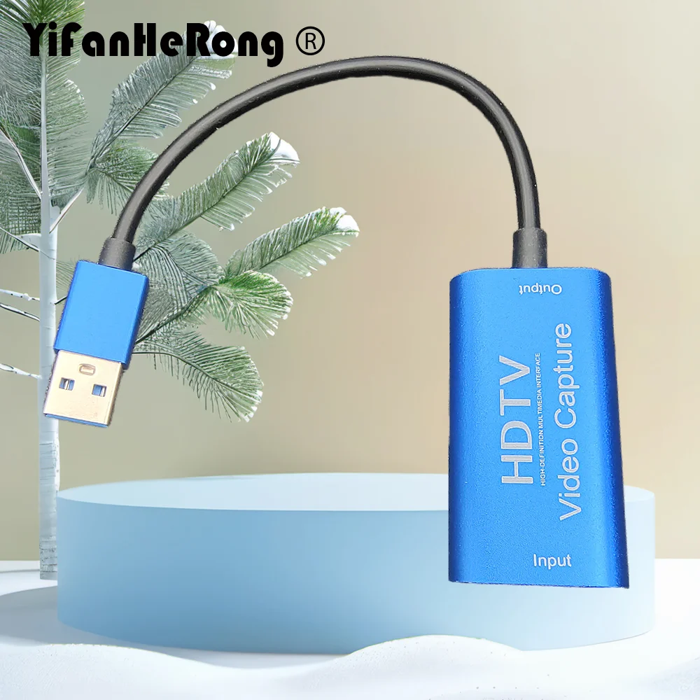 USB 3.0 1080P Video Capture Card 4K HDMI-Compatible Game Capture Card Grabber Record Box for Live Streaming for PS4 HD Camera