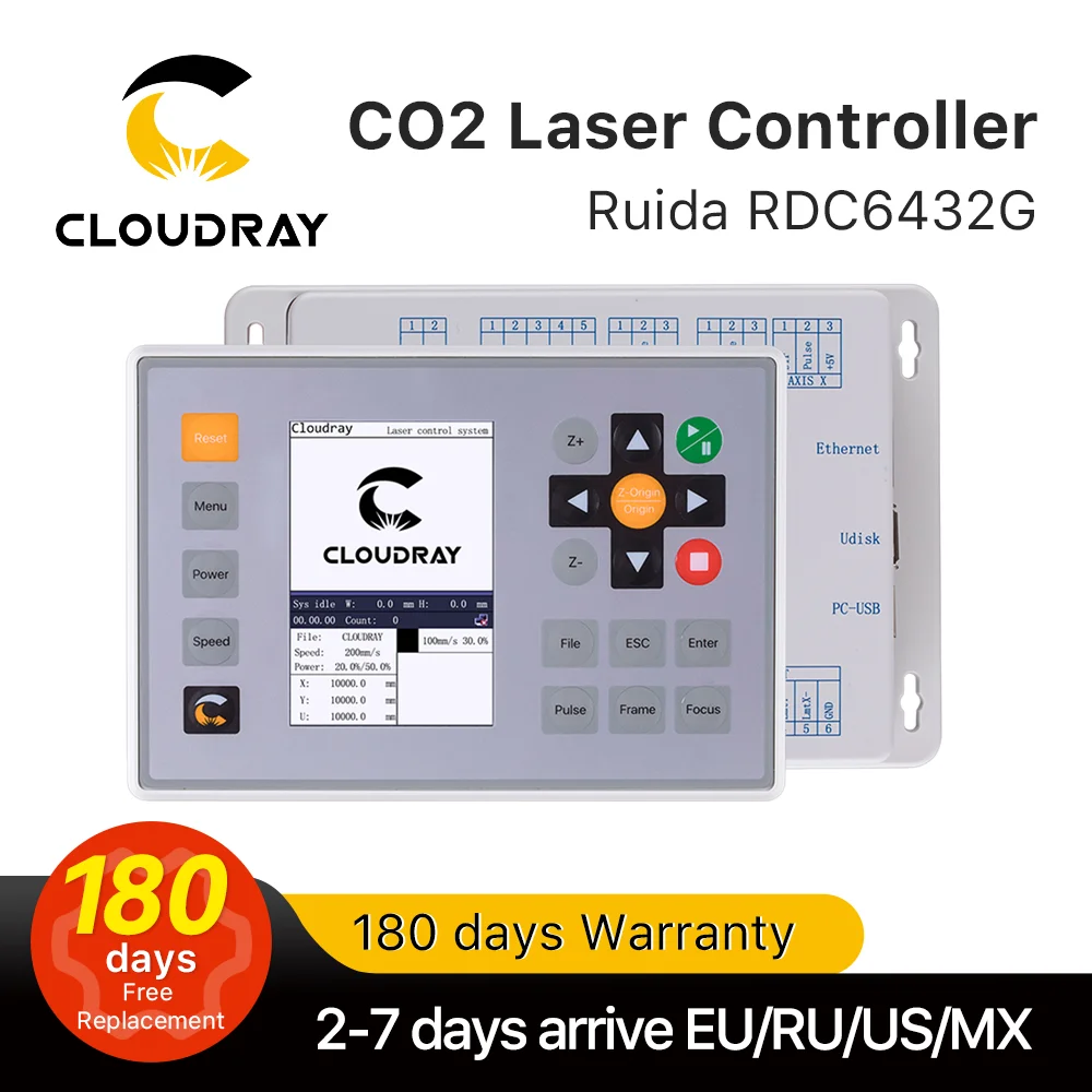 Clouday Ruida RDC6432 CO2 Laser Controller System for Laser Engraving Cutting Machine Replace AWC708S Ruida 6442S Ruida Leetro