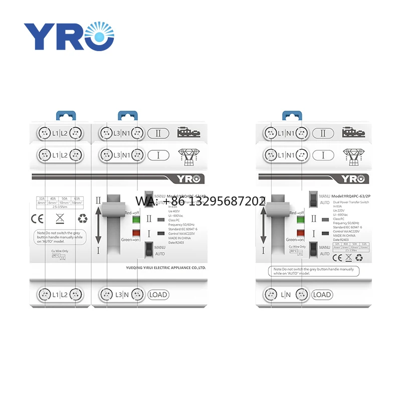 

Sunshine Dual Power Transfer Switch Change Over Switch Device 2P 63A ATS Panel Double Power Automatic Transfer Switch Electric