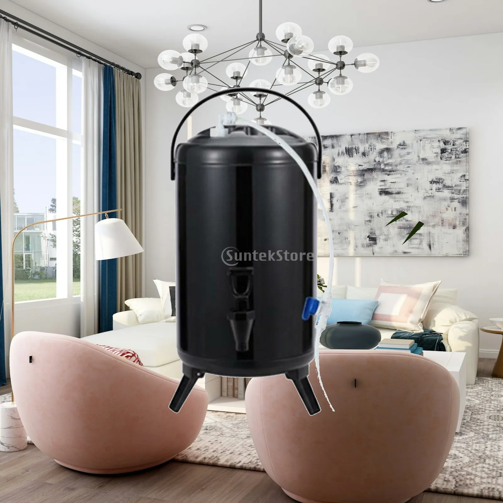 Stainless Steel Insulated Beverage Container 12L Thermal Urn with Faucet for Restaurant Milk Tea Coffee Shop Use