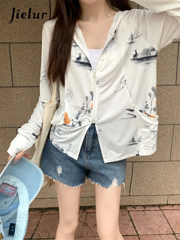 Jielur Summer New Street Slim Women Shirt Chicly Casual Loose Fashion Shirt Woman Ladies Sweet Simple Basic Young Top Female