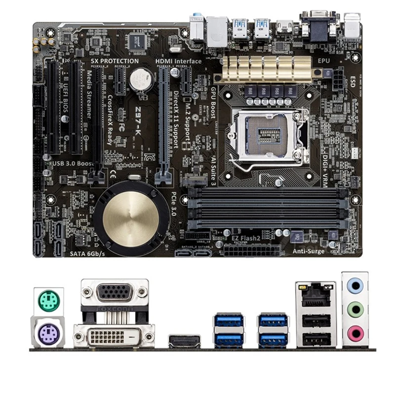 For Intel Z97 Z97-K motherboard Used original LGA1150 LGA 1150 DDR3 32GB USB2.0 USB3.0 SATA3 Desktop Mainboard