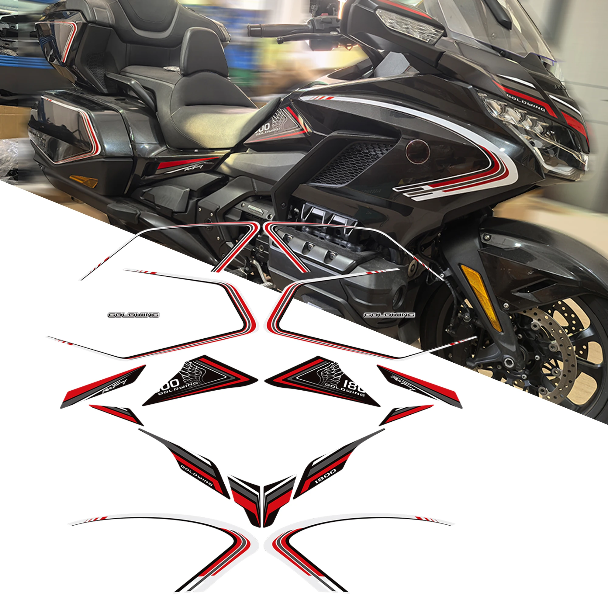 

Goldwing Gold Wing GL1800 F6B Tour fit Honda Stickers Decals Adhesive Set 2022-2024