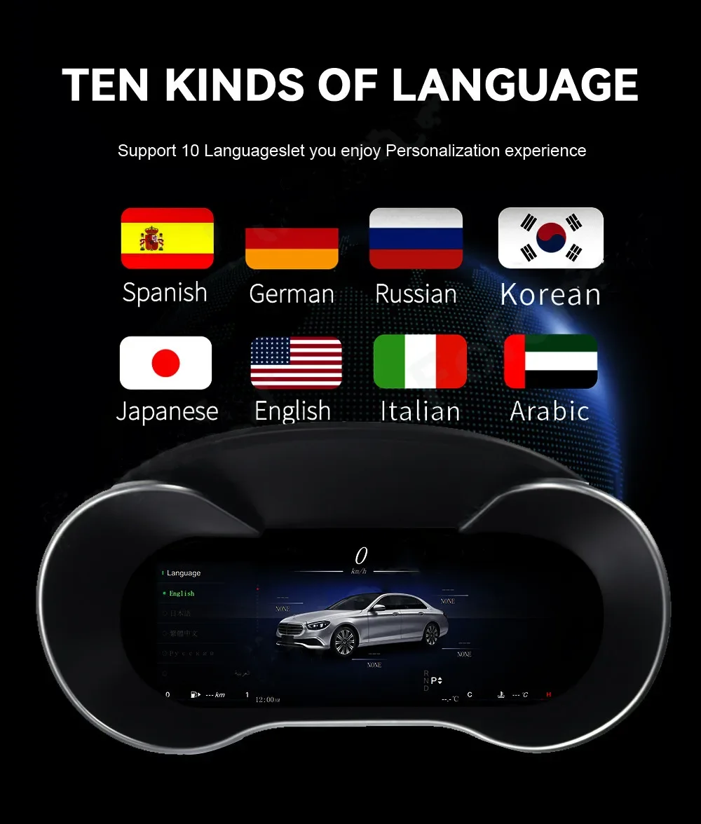 

Android Digital LCD Dashboard Panel Virtual Instrument For Mercedes Benz ML GL R G GLS Center Speedometer