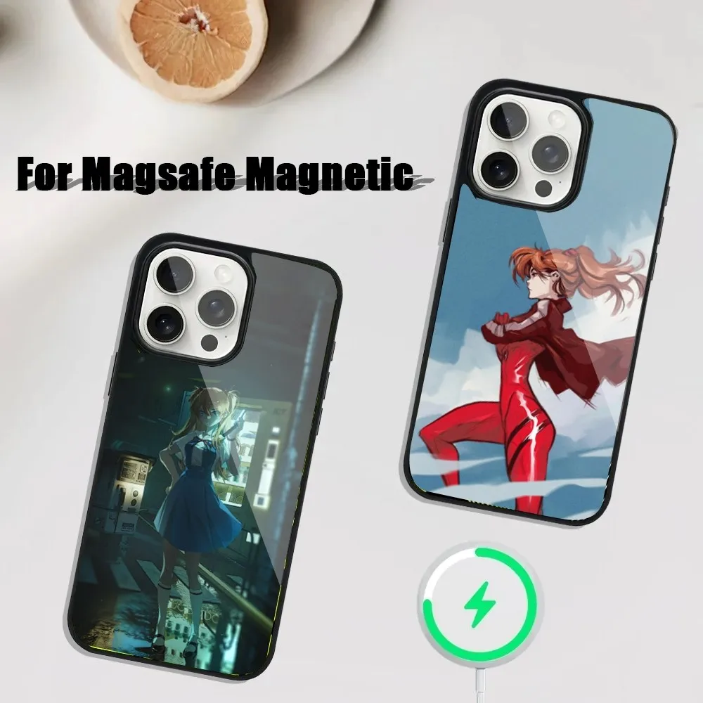 E-VA Anime Asuka Phone Case For iPhone 16,15,14,13,12,11,Plus,Pro,Max Mini Magsafe Magnetic Wireless Charging