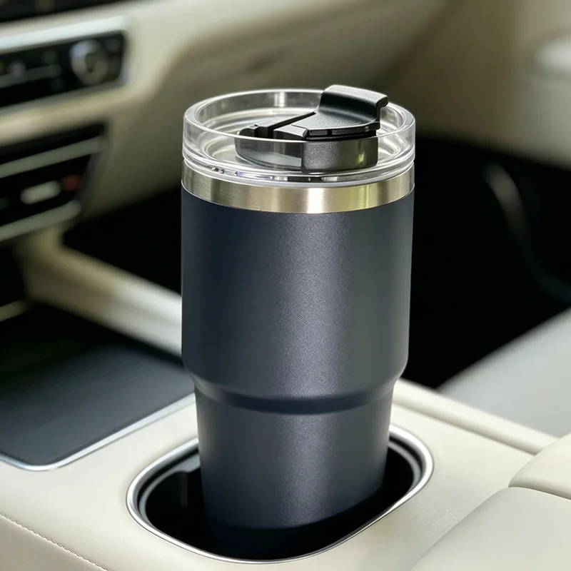 2026 new Reusable 23oz Stainless Steel Tumbler, Double Wall Vacuum Cup, Leakproof Flip Matte Mug for Workout Camping Driving