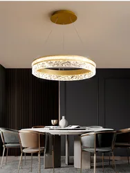 New Modern Round Ring Led Chandelier Remote Control Pendant Lamp For Living Dining Room Kitchen Bedroom Home Decor Hanging Light