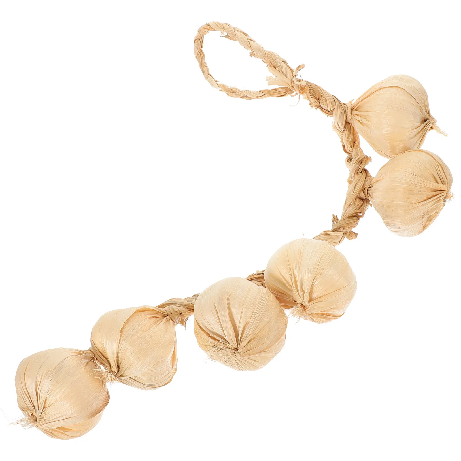 

1 String Artificial Garlic Hanging Decoration Reusable Durable Decorative Garlic Braids for Home Supermarket Photo Prop