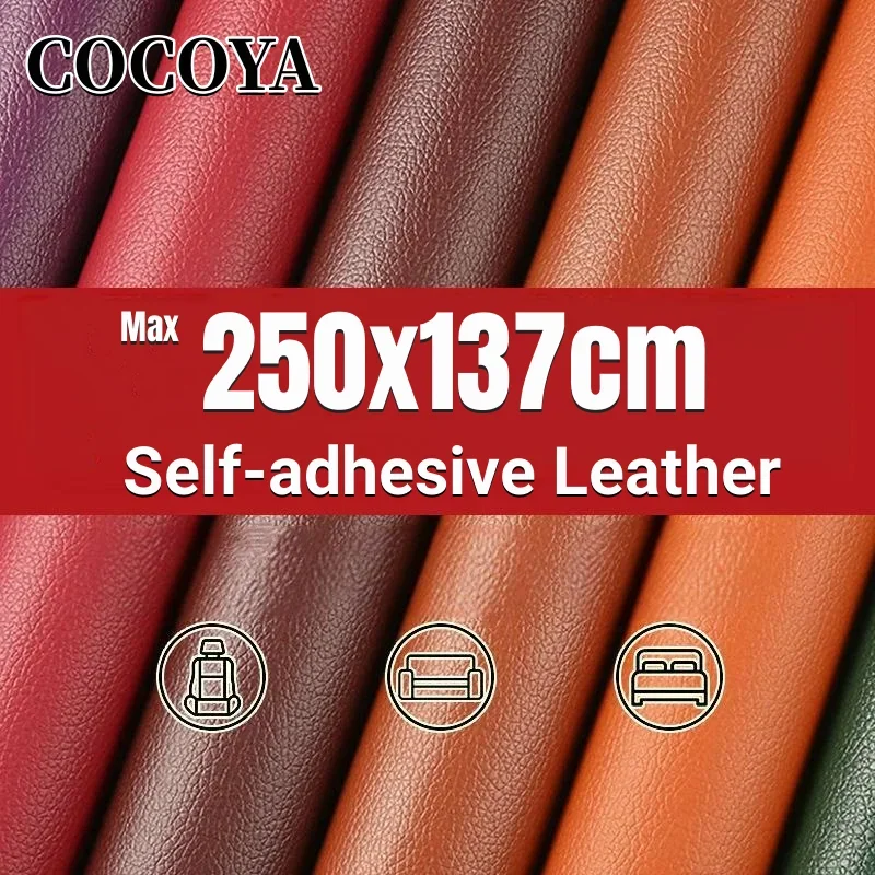 Self-adhesive Leather for Car Interior Repair Patches Large Size PVC Leather Fabric Stickers Carinterior Sofa Home Refurbishment