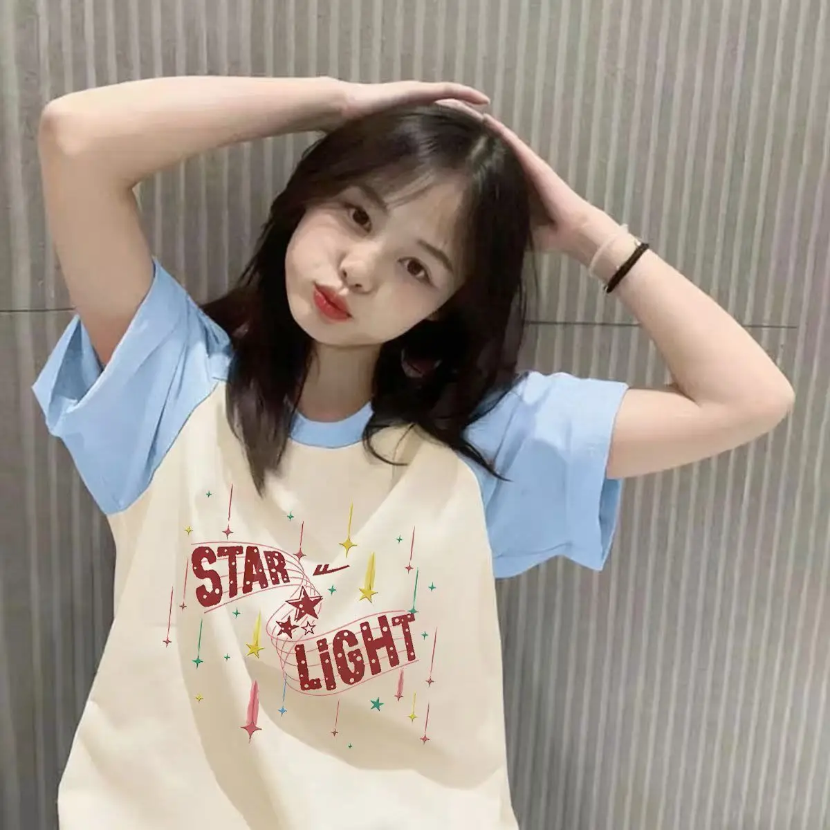 Shirts for Women Cotton Graphic T Shirts 2026 Letter Meteor Print Loose Clothes Casual Women's Tops Clothes