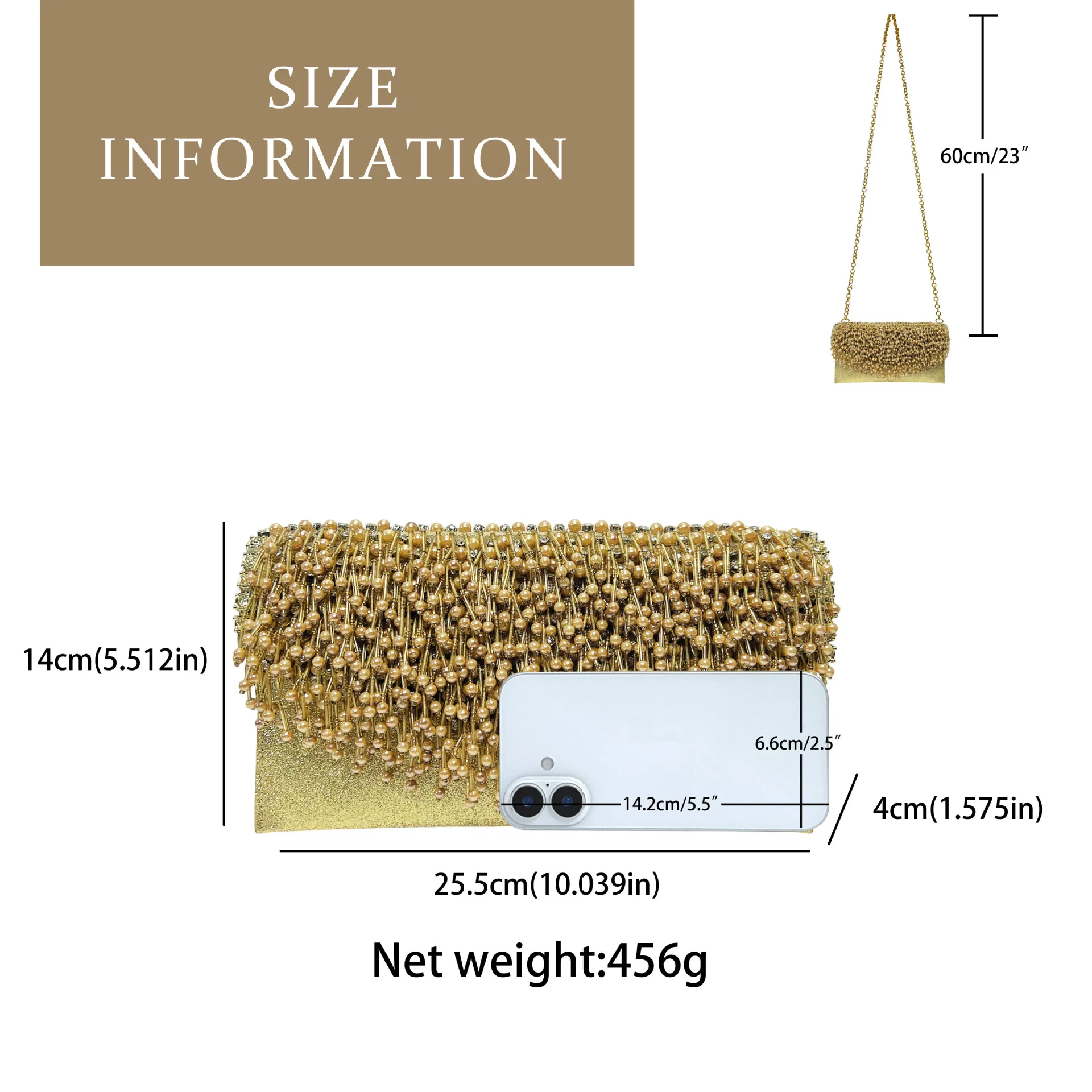 Gold Long 3D Beaded Tassel Glitter Clutch Women Fashion Cocktail Wedding Party Evening Bag Bolsos De Lujo Bolsas De Fiesta Noche