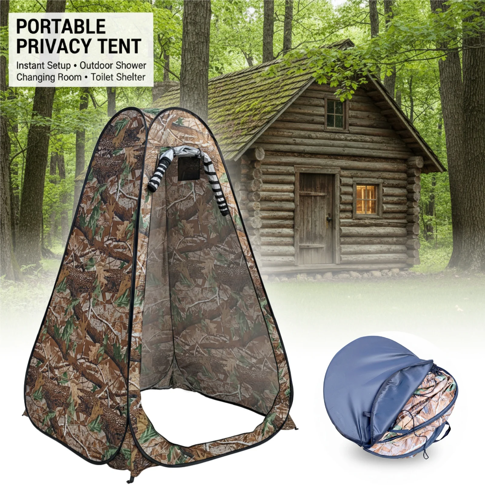 

Portable Pop-Up Privacy Tent for Outdoor Shower Camping Toilet Rain Shelter Easy Setup Foldable with Storage Bag