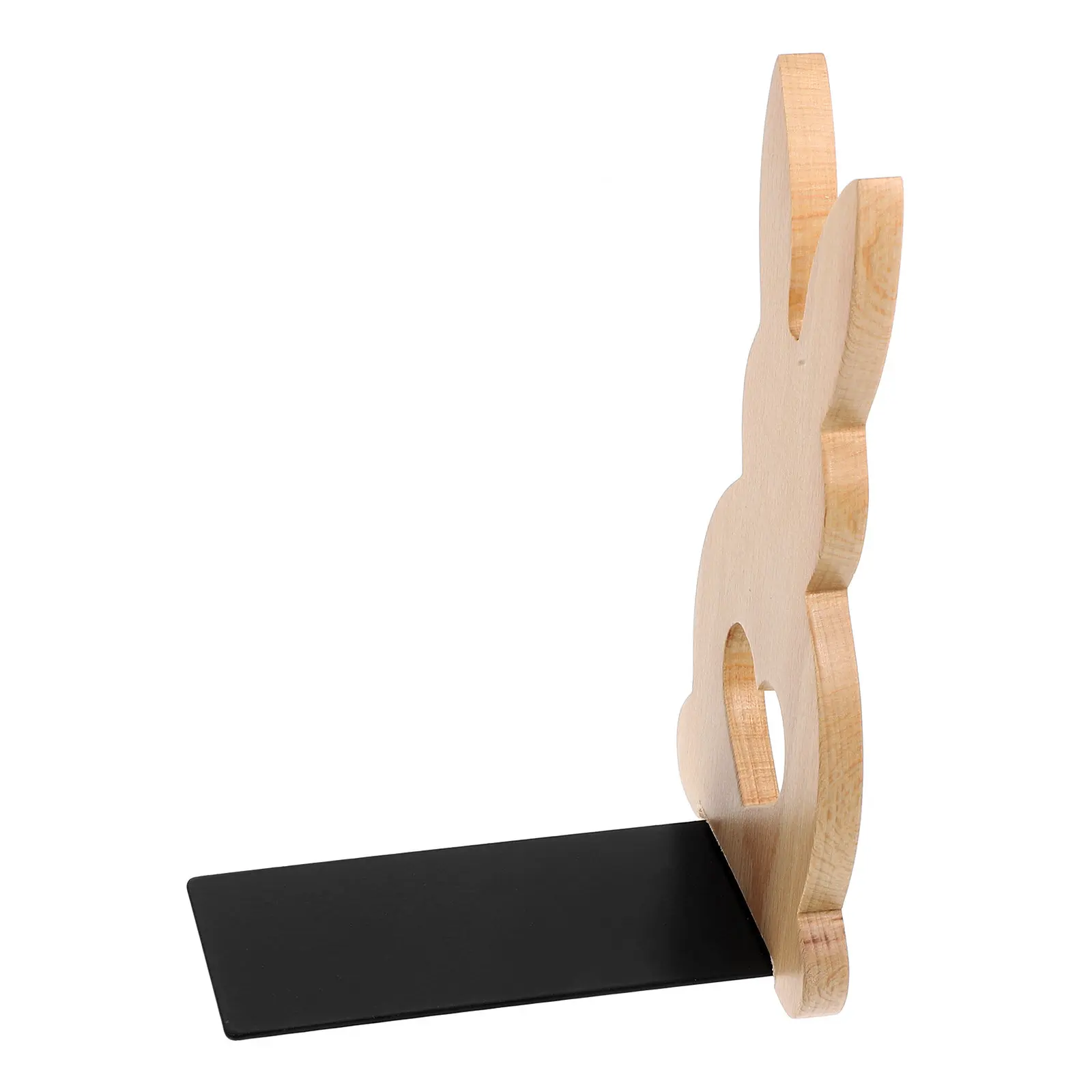 Wood Rabbit Bookends Bunny Shape Book Ends for Shelves Desk Bookshelf Accessories Book Organizer Stylish Desk Decor