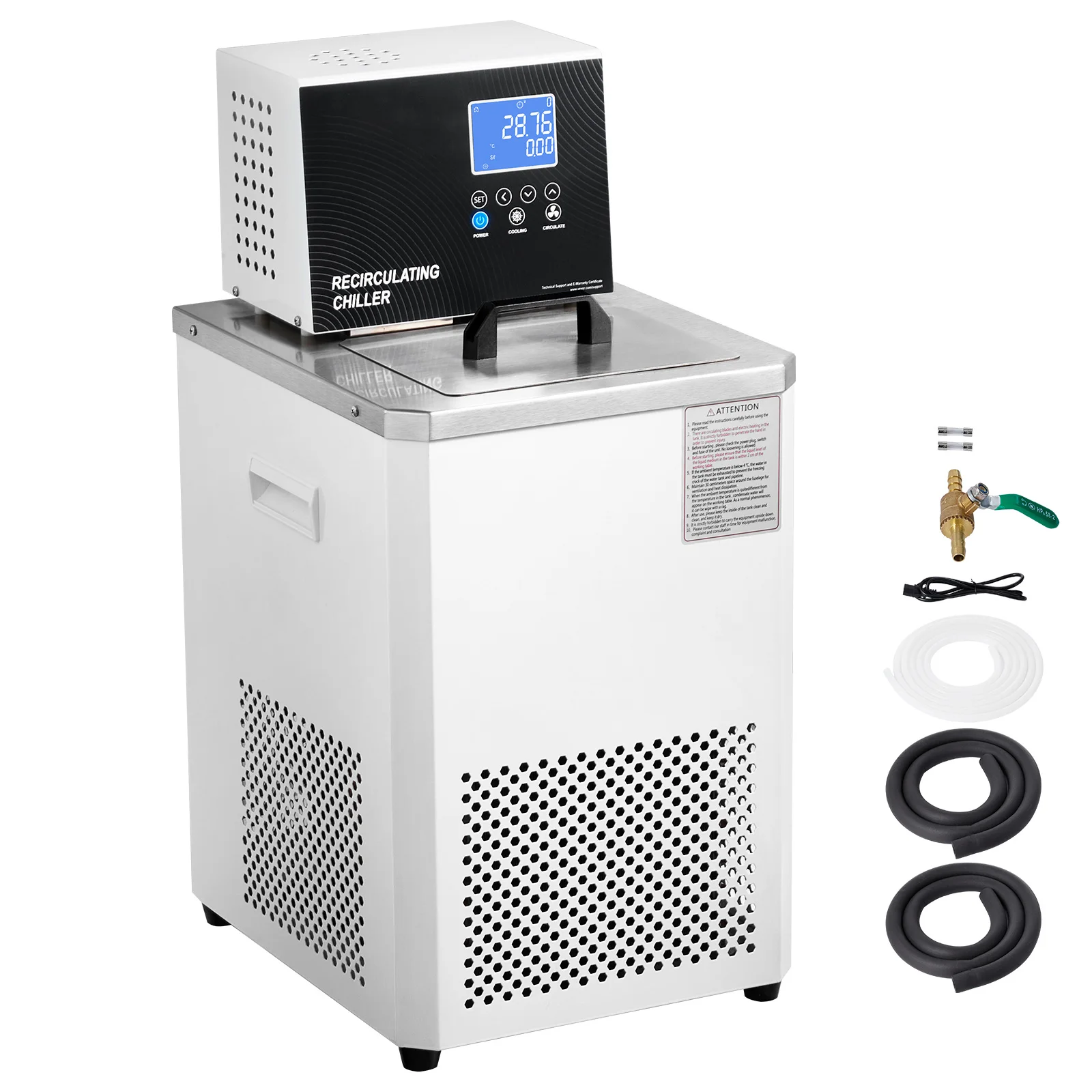SucceBuy Lab Chiller Circulator 6L Chiller Lab Low Temperature Cooling Liquid -4°F-212°F Circulator Pump Chiller LCD Display