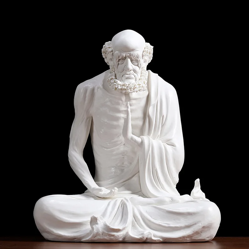 

CZ large Dharma ornament white porcelain Wuchan Dharma Buddha statue home living room entrance club decoration handicrafts