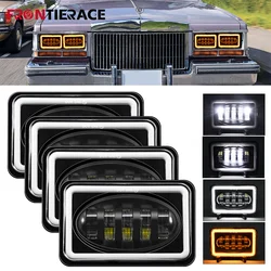 4x6 inch Truck Angel Eyes Conversion Headlight 12v 24V DRL 300W Hi-Lo Beam Halo For motorcycle SUV Truck Lamp
