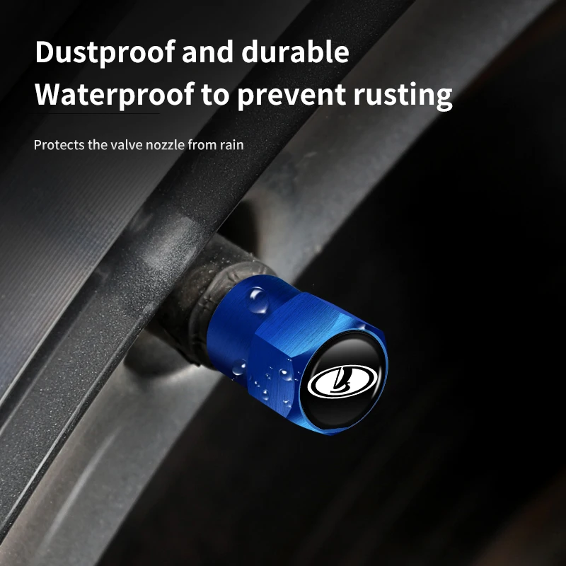 4Pcs Car Wheel Tire Valve Caps Tyre Rim Stem Dustproof Covers For Lada Priora Sedan Sport Kalina Granta Vesta Niva Largus Vaz