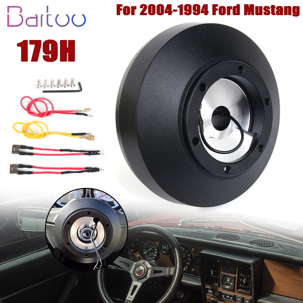 

Bartoo-179H Steering Wheel 6 Bolt Short Hub Adapter Compatible With 1994-2004 Ford Mustang QR068