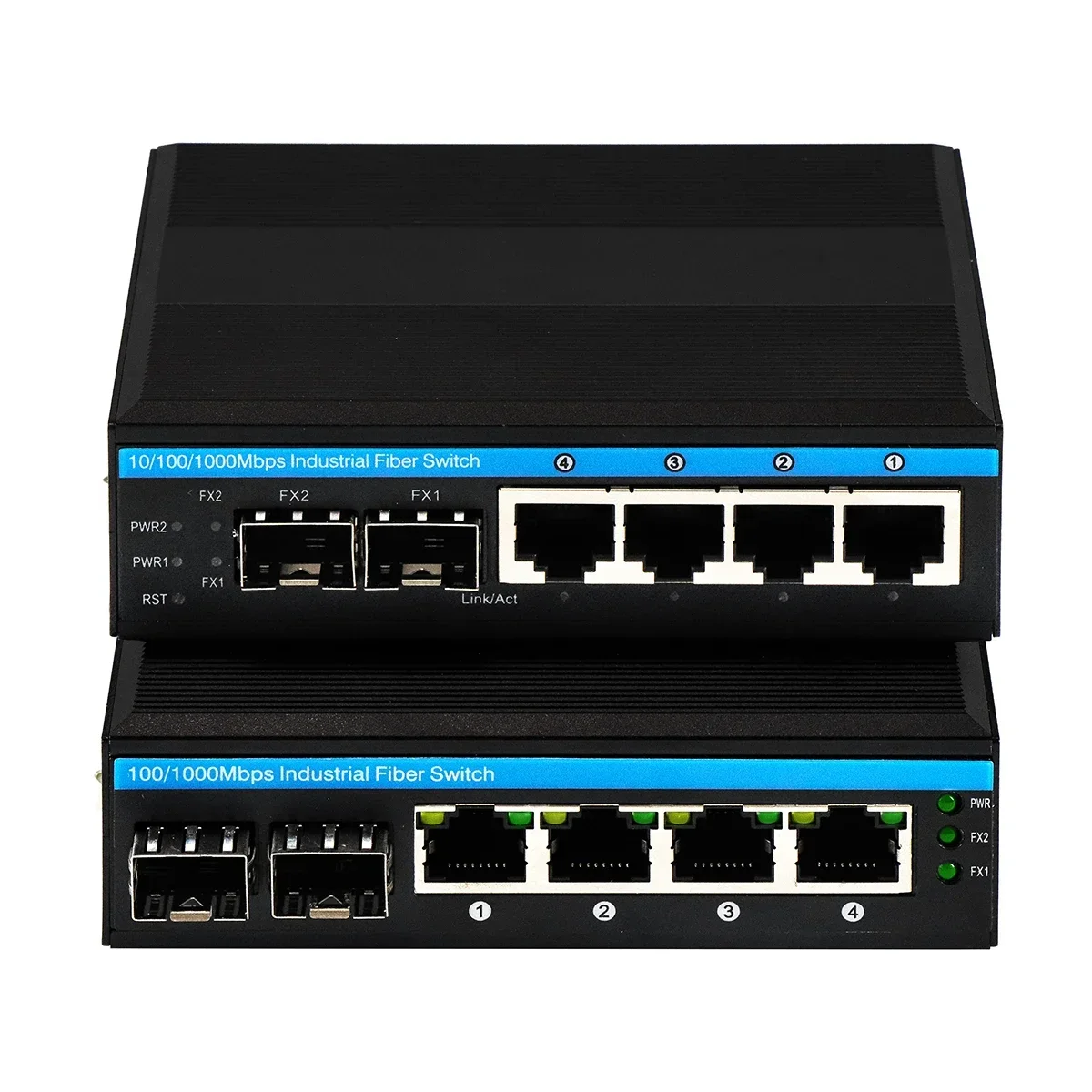 Small din 6 port gigabit SFP cloud managed Ethernet switch