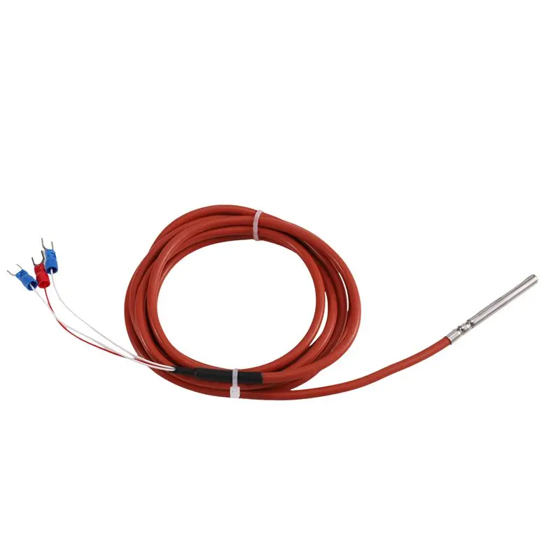 A95I-Thermal Resistance Temperature Sensor Probe 2 Meter Stainless Steel Waterproof Knurl PT100-50 To 420 Degree Celsius