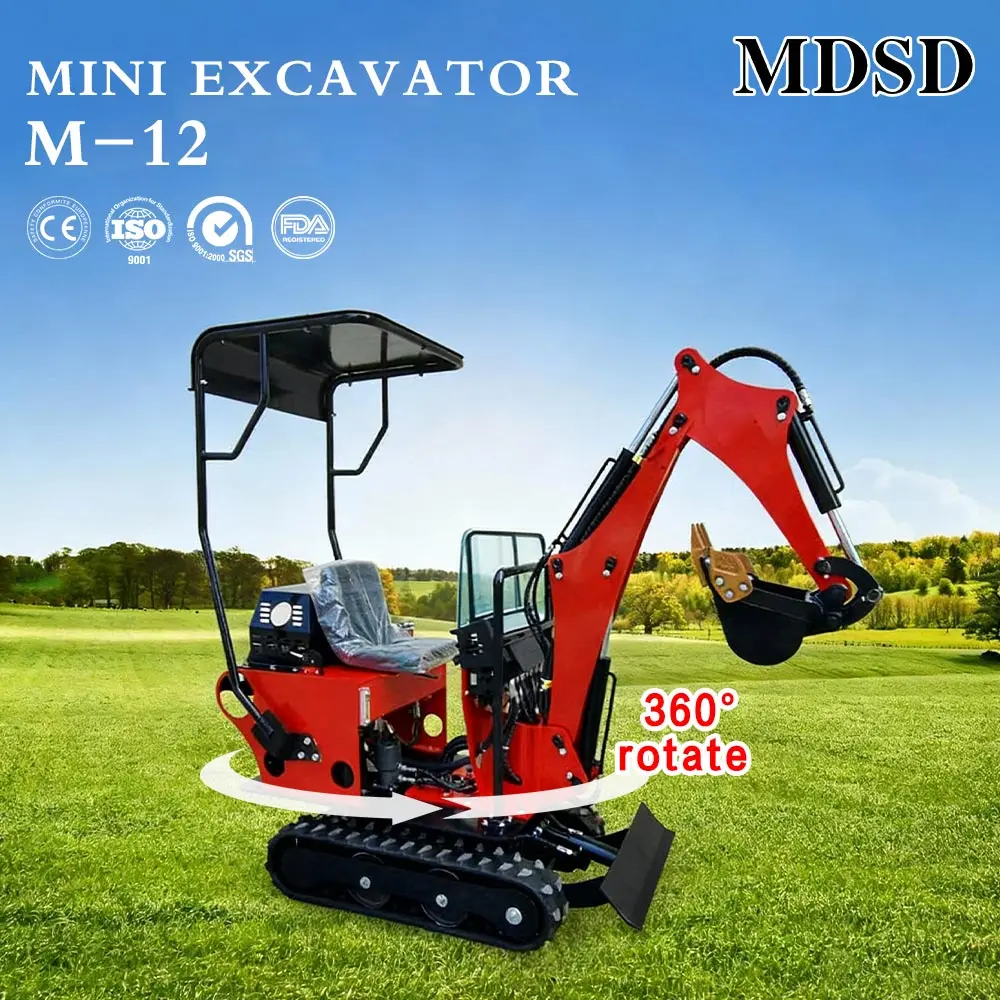 1.5 Ton Micro Excavator CE/Euro 5 Hydraulic Small Digger for Garden Planting/Road Repair | Durable Crawler Type Free Shipping