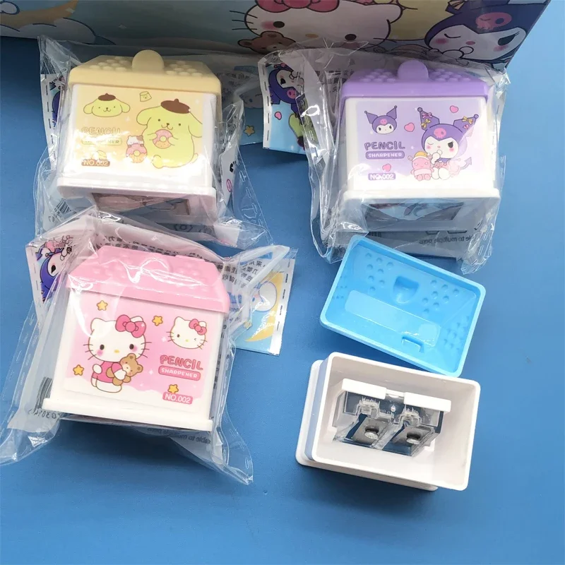 Sanrio 3D house shape pencil sharpener New Penknife kid plastic desktop trinkets stationery gifts Mymelody Kuromi Cinnamoroll